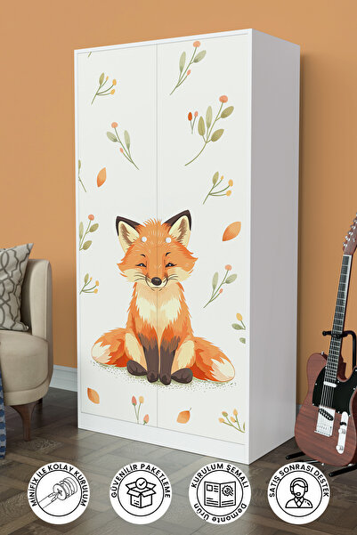 hediye kapında Foxie "Calista" Çocuk Odasi Gardırop 5 Raflı Askılıklı Çok Ama...