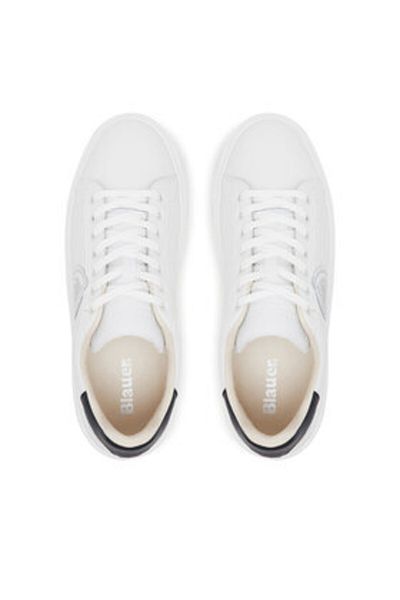BLAUER Men's Sneakers white BLAUER-S5BUCK01/LEA WHI/NVY WHITE/NAVY