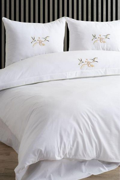 Çeyiz Diyarı Belle Embroidered 100% Cotton Double Duvet Cover Set