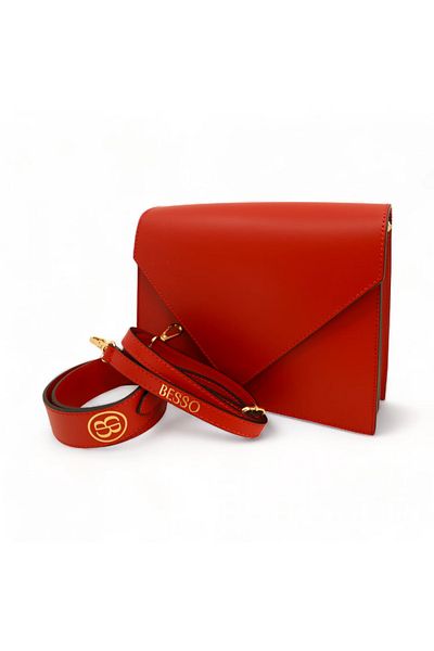 BESSO Eleganza Essenziale Red genuine leather handbag
