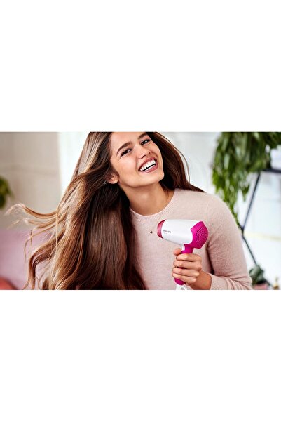 Philips Hair Dryer 1400W, Compact Foldable Pink/White - BHD003/03