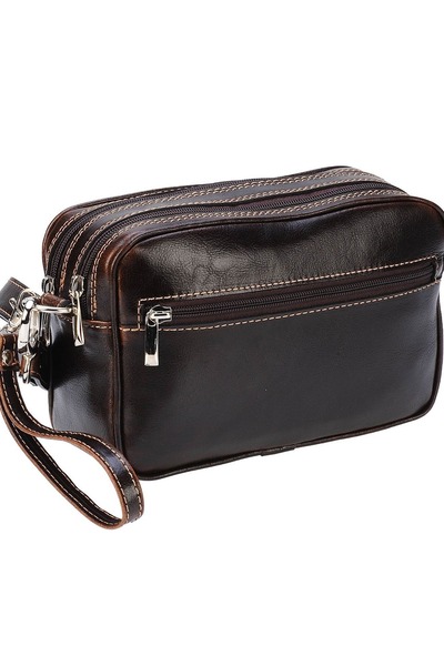 Magazinul de genti Men's genuine leather handbag, hand and shoulder bag, mode...