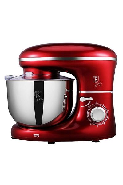 Berlinger Haus Stand Mixer Kitchen Food Processor 1300 W 6 Liters Burgundy Metallic Line 3 Hooks