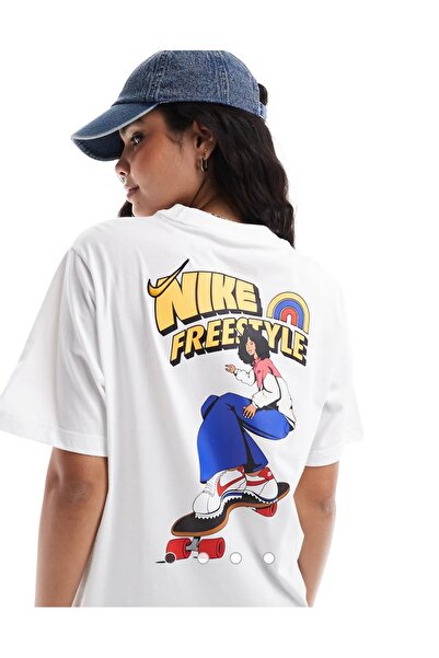 Nike Спортивний одяг Vintage Dna Вільна футболка з коротким рукавом Beyaz Kadın