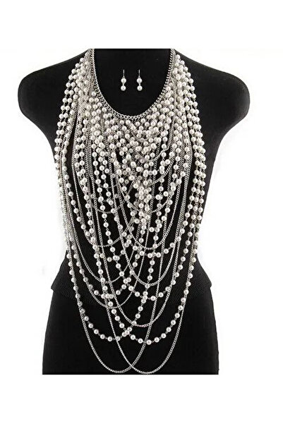 Shiklik MODA مجموعة قلادات متعددة الطبقات من الخرز والشرابة لتعزيز أناقتك