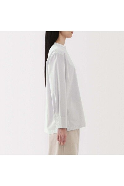 Muji Quick Dry Broadcloth Long Sleeve Blouse