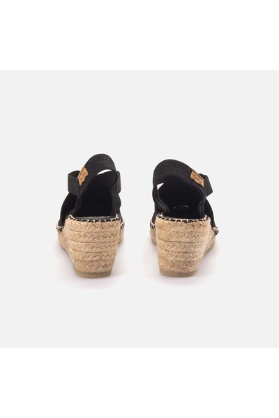 Toni Pons Women's Black Elastic Lin Sandals - NEGRE