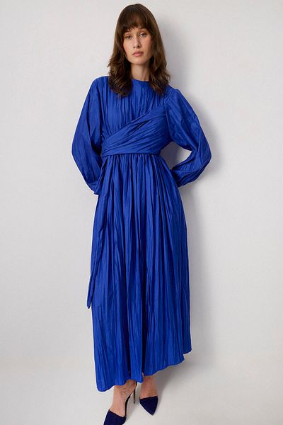 Touché Privé Belted Pleated Dress