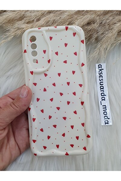 ZB Aksesuarda Moda SAMSUNG GALAXY A70 UYUMLU KIRMIZI KALPLER BASKILI DESENLİ KILIF