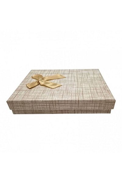 OEM Cutie de bijuterii cu fundita, crem, 16x12x3 cm