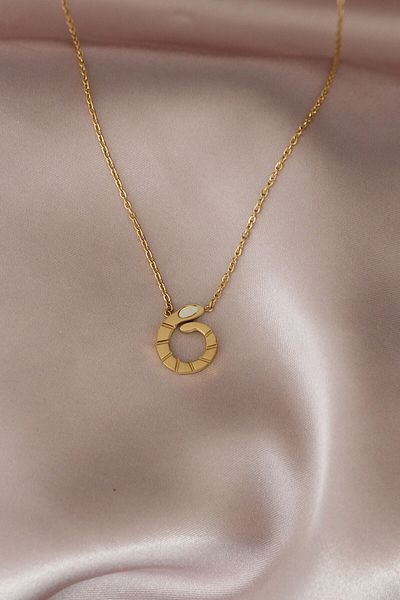 AfraBeauty Steel Gold Snake Necklace Women |   Daily and Classic Style