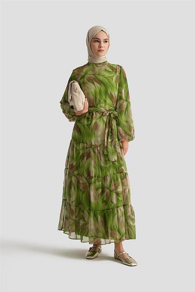Armine Patterned Dress 25Yd4022 Green