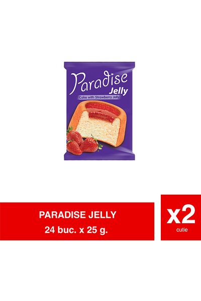 Paradise JELLY – Strawberry Jelly Cake – 25g x 24 x 2 Pack | Fruity and Soft Taste