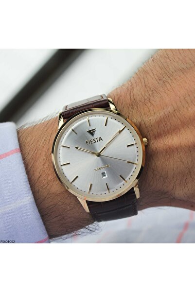 Fiesta Fs601052 Men's Wrist Watch with Leather Band
