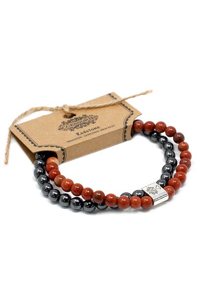 OEM Therapeutic Magnetic Bracelet | Hematite & Red Jasper