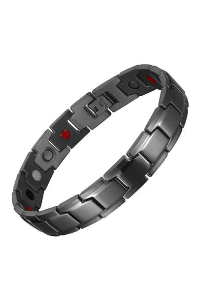 OEM BRĂȚARĂ MAGNETICĂ TERAPEUTICĂ DIN OȚEL INOX CU PASTILE DE GERMANIU | Model VS104 | 5 MAGNEȚI | 21 cm
