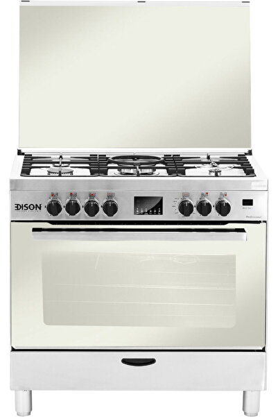 Edison Edison Professional Freestanding Stainless Steel Gas Oven, 90x60cm, 5 ...