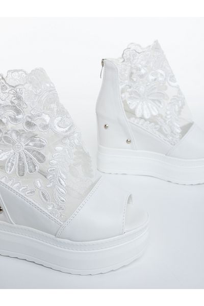 Kalapod Women's white platform sandals made of eco-leather Rihana