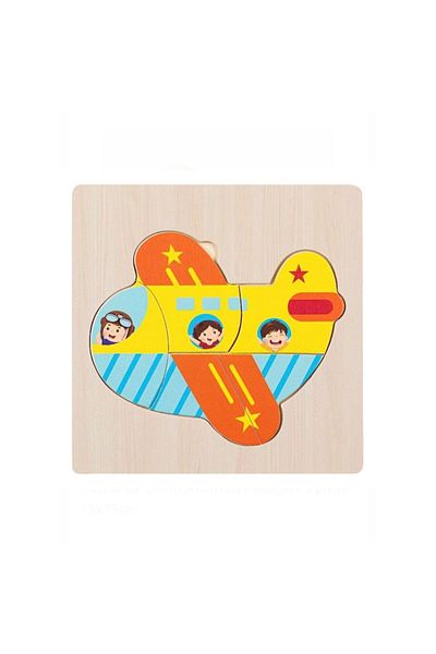 OEM Puzzle Incastru din Lemn Avion cu Pasageri 5 Piese