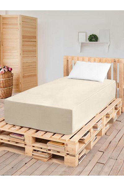 Karna Home Flat Elastic Single Percale Sheet