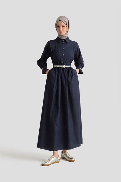 Armine Φόρεμα Shoulder Allerli Cotton 25Y9002 Navy Blue