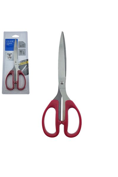 OEM Multifunctional scissors with symmetrical red handles, Classic model 96010, length 21 cm, in blister