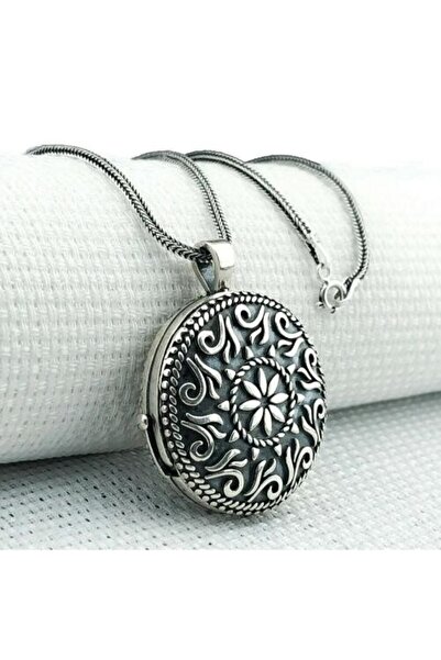 shop Yuvarlak Cevşen Muska Kabi 925 Ayar Gümüş Erkek Kolye