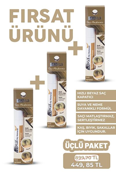 Mara SAÇ MASKARASI AÇIK KUMRAL 3'LÜ SET