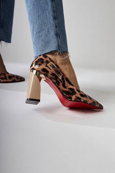 Limoya Pantofi de damă cu toc metalic cu model leopard Vania