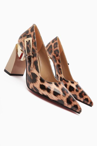 Limoya Pantofi de damă cu toc metalic cu model leopard Vania