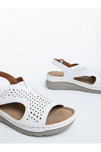 Kalapod Women's white sandals made of organic leather Radasa
