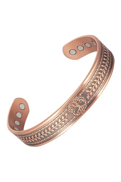 XTERRA THERAPEUTIC MAGNETIC BRACELET MADE OF 99.99% PURE COPPER | TREE OF LIFE | Model VS214