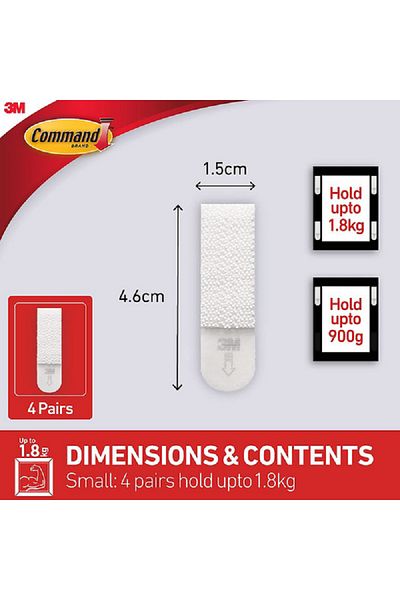 COMMAND 4-Piece Picture Hanging Strips White Small