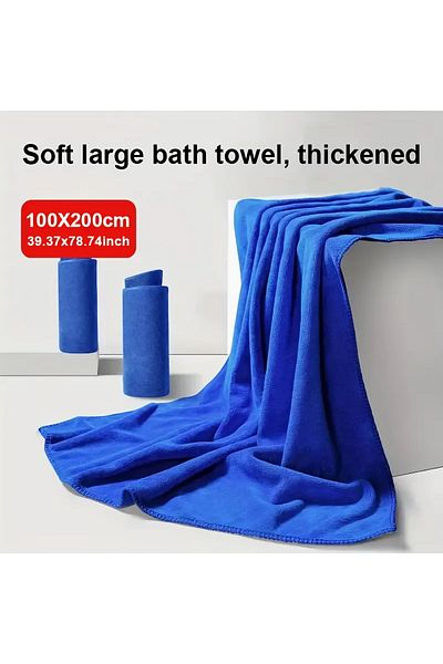 Fabienne Oversized 2Pc Beach Towel 100x200cm Microfiber Pool Towel Soft & Large Bath Sheet, Spa Towel