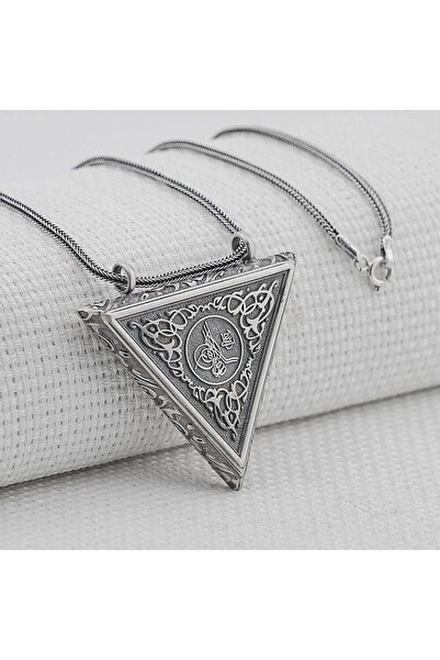 shop Osmanlı Tugra Cevşeni Kebir Dualı Orta Boy Kalın Zincirli 925 Ayar Gümüş...