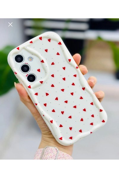 ZB Aksesuarda Moda Samsung Galaxy S25 Plus Compatible Red Hearts Printed Patterned Case