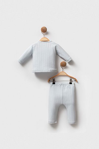 Cassiope Long Sleeve Soft Touch 2-Piece Baby Boy Set with Elastic Waist