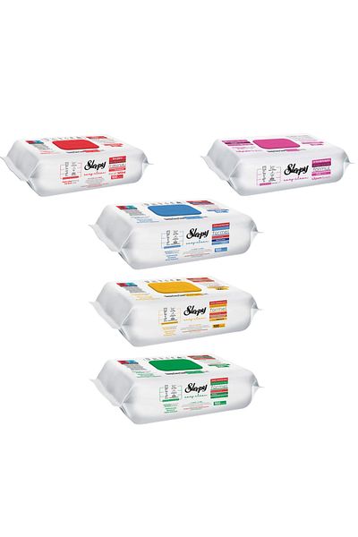 Sleepy – Pack of 5 × 100 Multi-Surface Wet Wipes, Various Flavors