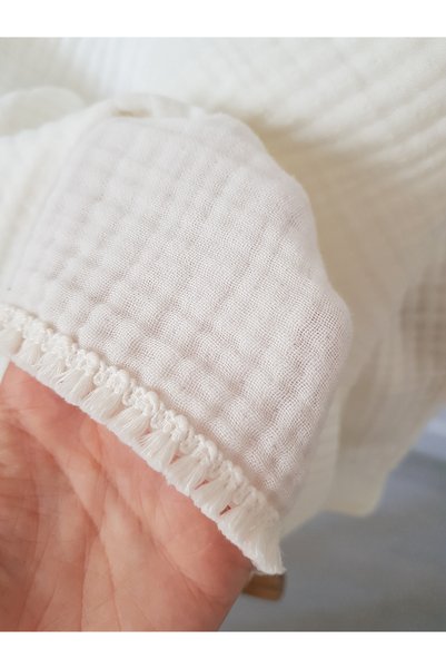 artıbebe 4 Layer 100% Cotton Baby Muslin Blanket White |   Breathable Multi-Purpose Swaddle and Blanket |   Plus Baby