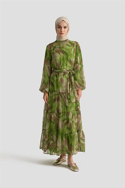 Armine Patterned Dress 25Yd4022 Green