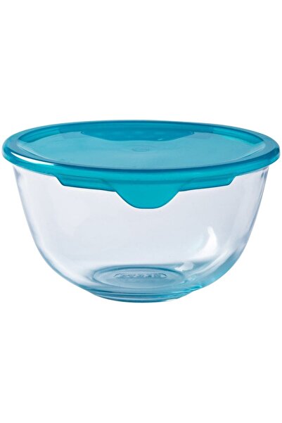 Pyrex Bol Pyrex, cu capac, sticla termorezistenta, 21 x 21 x 11 cm, 2 L