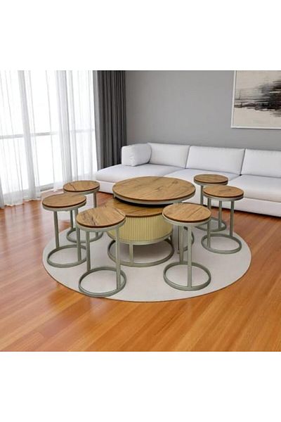 l'elefante 6-Piece Nesting Table Set – 2 Coffee Tables + 4 Side Tables