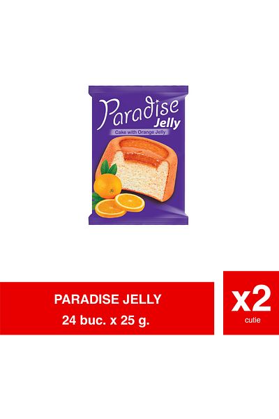 Paradise JELLY – Orange Jelly Cake – 25g x 24 x 2 Pack | Sweet Citrus Taste
