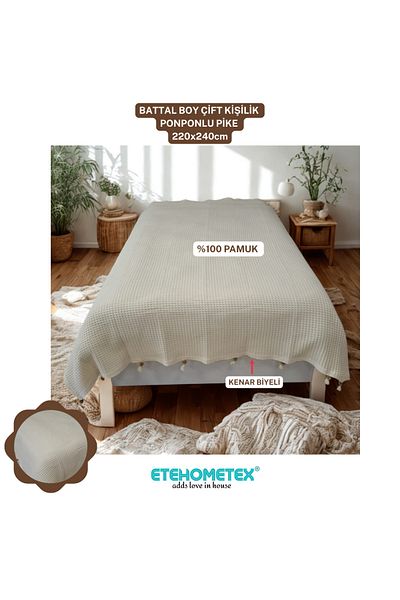 ETE HOMETEX Etehometex Pompon Cotton Pork Double Personality 220X240Cm