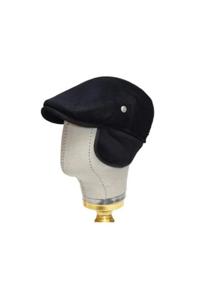 ergül çanta Wool Cashmere Winter Eared Men's Cap Hat Beckham Model