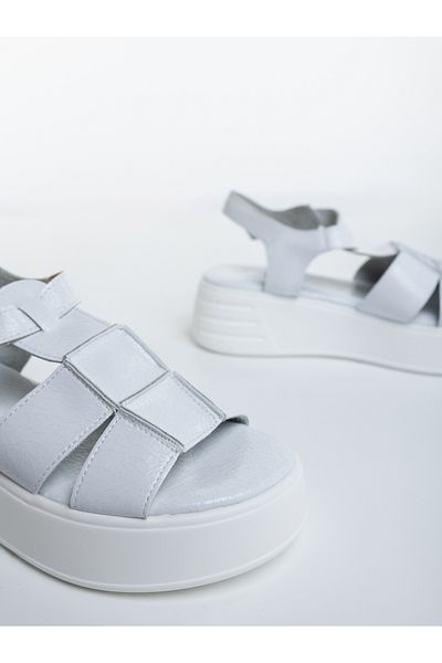 Kalapod Women's white platform sandals made of eco-leather Varaha