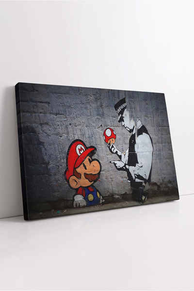 KOSS Dijital Pictură pe pânză Mario, Pictură Poliție, Pânză Mario Mushroom, Pictură Consola de jocuri, Pânză de lux, Design Trend