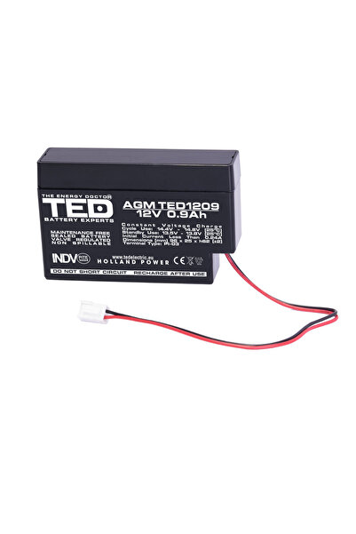 TED Electric Baterie reîncărcabilă 12V staționară VRLA 0.9Ah AGM, dimensiuni ...