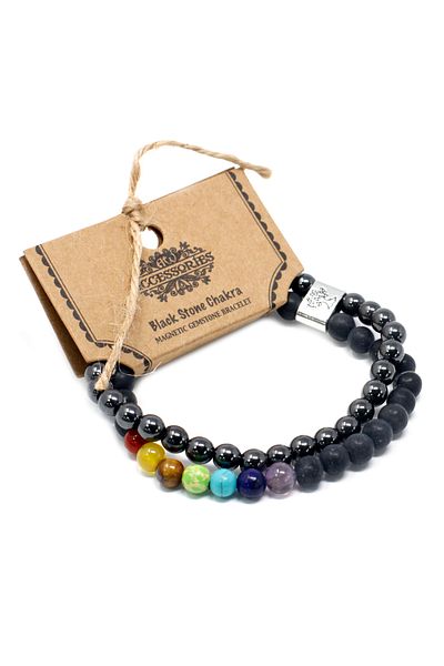 OEM Therapeutic Magnetic Bracelet with Hematite & Black Agate