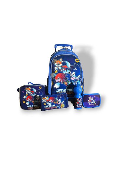 Sonic 18"TROLLEYBAG, LUNCH BAG, PENCILCASE, WATER BOTTLE, LUNCH BOX